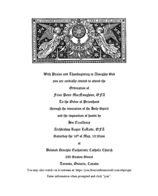 Ordination Invitation